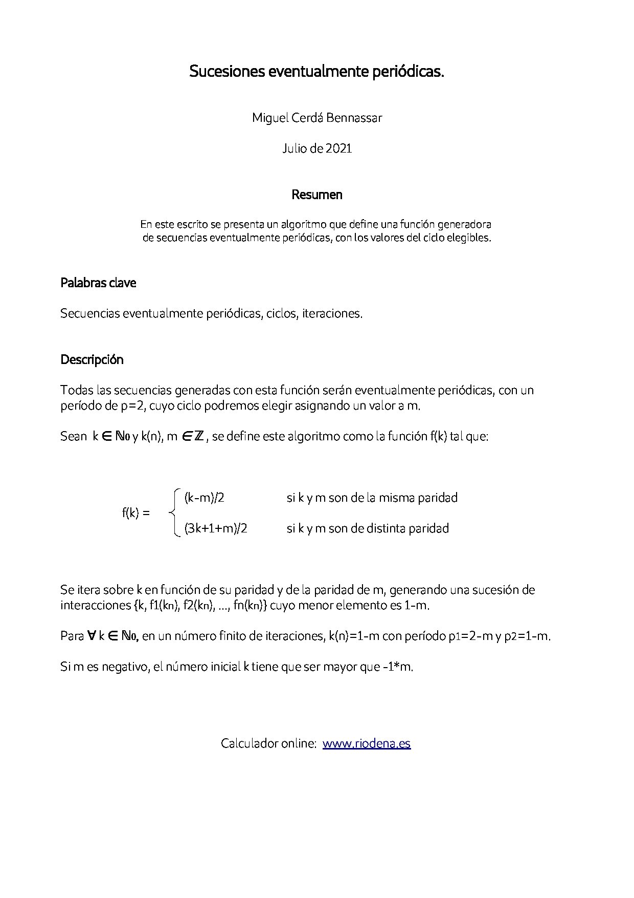 17.Sucesiones eventualmente periodicas